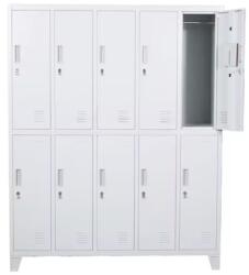 +Plus Mobilier Vestiar metalic Premium cu picioare 10 usi (5x2) 1500x500x1920 mm (LxlxH), Asamblat, PLUS gri 10 10 30 kg Da Vestiar metalic cusetat Otel cheie 1500x500x1920 (61004225)