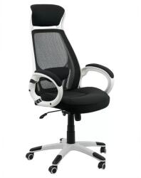 CHAIRS-ON Scaun de birou cu tetieră tapițat cu mesh OFF912 Negru