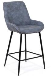 CHAIRS-ON Scaun de bar fix din piele ecologica si picioare din otel ABS 146 albastru