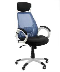 CHAIRS-ON Scaun de birou cu tetieră tapițat cu mesh OFF912 Albastru