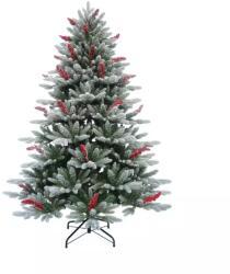  Brad Artificial de Craciun cu Ramuri Ninse, Verde cu Fructe Rosii, 240 cm, Suport Inclus - INV8080986