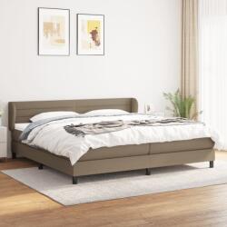 vidaXL Pat box spring cu saltea, gri taupe, 200x200 cm, textil (3126353)