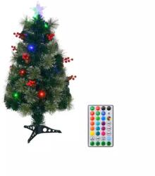  Brad Artificial Fibra Optica de Craciun, 12 LED-uri RGB, cu Telecomanda, 90 cm - INV1082706