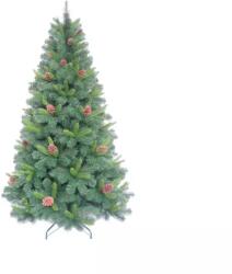  Brad Artificial de Craciun, Verde, cu Aspect Natural + Conuri, 240 cm, Suport Inclus - INV8081002