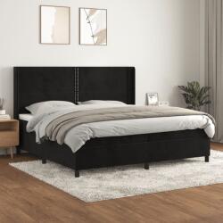 vidaXL Pat box spring cu saltea, negru, 200x200 cm, catifea (3132641)