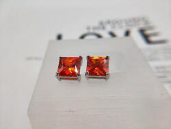 Prémiumékszer Webáruház Ezüstözött Női Narancssárga Cirkónia Köves Fülbevaló (FS002)