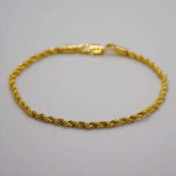 Prémiumékszer Webáruház Goldfilled Antiallergén Női Arany Színű Csavart Karkötő 19CM / 2MM (KG021)