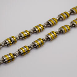 Prémiumékszer Webáruház Nemesacél Férfi Arany / Ezüst Színű Maszkulin Nyaklánc 57CM / 10MM (G020)