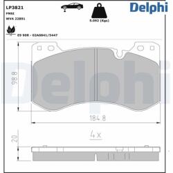 DELPHI fékbetétkészlet, tárcsafék DELPHI LP3821 (LP3821)