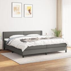 vidaXL Pat box spring cu saltea, gri închis, 200x200 cm, textil (3129578) - comfy