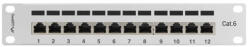 Lanberg Patch panel 12 port 1U 10" CAT. 6 árnyékolt, szürke (PPF6-9012-S) - mzona