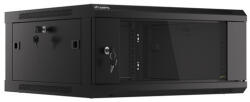 Lanberg 19" fali rack szekrény 4U/600X600 lapraszerelt, fekete V2 (WF01-6604-10B)