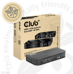 Club 3D HDMI KVM kapcsoló két HDMI 4K 60Hz-hez (CSV-1382) - mzona
