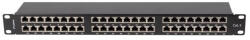 Lanberg Patch panel 48 port 1U 19" CAT. 5e FTP, árnyékolt, fekete (PPS5-1048-B) - mzona