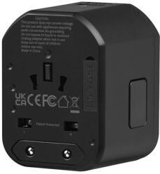 Volkano Worldwide Series utazó töltőadapter PD 20W + QC (VK-8018-BK[V2]) - mzona