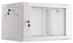 Lanberg 19" fali rack szekrény 6U/600X450 lapraszerelt, szürke V2 (WF01-6406-10S)