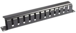  WP 2U horizontal cable managment panel with Black cover RAL 9005, 483x88mm (WPN-ACM-302-B) - mzona