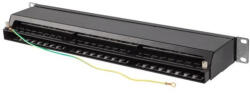 Lanberg Patch panel 48 port 1U 19" CAT. 6 FTP, árnyékolt, fekete (PPS6-1048-B)