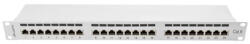 Lanberg Patch panel 24 port 1U 19" CAT. 6 árnyékolt, szürke (PPS6-1024-S) - mzona