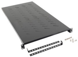 Lanberg 19" fix polc/tálca, fekete, 1U, 1200mm mély álló szekrényhez (AK-1013-B) - mzona
