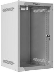 Lanberg 10" fali rack szekrény 9U/280X310, üvegajtó, lapraszerelt, szürke (WF10-2309-10S)