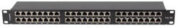 Lanberg Patch panel 48 port 1U 19" CAT. 6a FTP, árnyékolt, fekete (PPSA-1048-B) - mzona