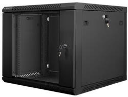 Lanberg 19" fali rack szekrény 9U/600X600 lapraszerelt, fekete V2 (WF01-6609-10B) - mzona