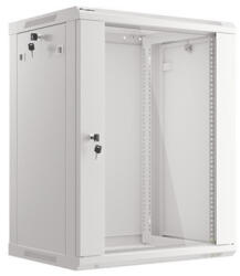 Lanberg 19" fali rack szekrény 15U/600X450 üvegajtó, lapraszerelt, szürke V2 (WF01-6415-10S)