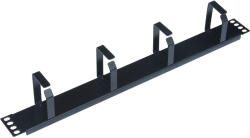 WP 1U metal cable management, Black RAL 9005 (WPN-ACM-101-B) - mzona