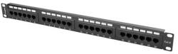 Lanberg Patch panel 24 port 1U 19" CAT. 6 fekete (PPU6-1024-B) - mzona