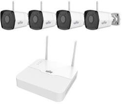 Uniview gyári 2MP-es 4 kamerás WiFi-s csomag (1db NVR és 4db WiFi-s csőkamera 4mm fix objektívvel, mikrofonnal) (KIT/NVR301-04LS3-W/4*IPC2122LB-AF40WK-G) - mzona