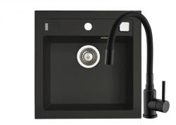 Alveus Set chiuveta granit Alveus Formic 20 G90 + baterie Flexa, 52 cm, 3010533, Negru mat (3010533)