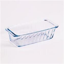 Pasabahce BORCAM négyzetes bordázott kenyérsütő hőálló üvegedény fogóval 1.120ml, 250*115*70mm (PASABAHCE_1109356) (PASABAHCE_1109356)