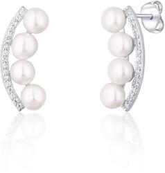 JwL Luxury Pearls Ezüst fülbevaló folyami gyöngyökkel és cirkónium kövekkel JL0744