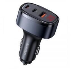 USAMS C42 autós töltő USB-A + 2xUSB-C aljzat (C42) - aqua