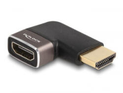 Delock HDMI adapter apa - anya 90 balra hajlítva 8K 60 Hz szürke fém (60082)