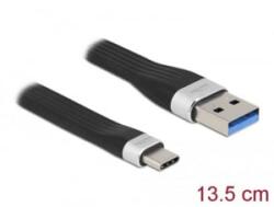 Delock USB-A - USB Type-C (USB 3.2 Gen 1) lapos kábel 13, 5cm (85771) (85771) - aqua