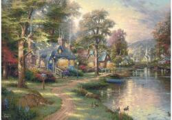 Schmidt Spiele 59800 - Village by the Lake, Thomas Kinkade - 1000 db-os fa puzzle (59800)