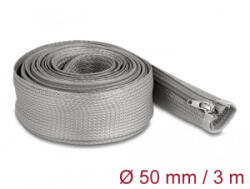 Delock fonott kábelharisnya zipzáras szorítóval 3m x 50mm szürke (20838) (20838)