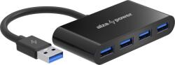 AlzaPower USB Hub USB-A (M) to 4× USB-A 3.0 (F), fekete (APW-HAC4A3B)
