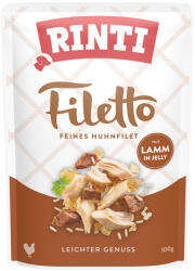 RINTI 24x100g RINTI Filetto Pouch in Jelly kutyasnack - Csirke báránnyal