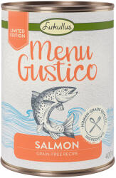 Lukullus 6x400g Lukullus Menu Gustico - Lazac, sárgarépa, lucerna & spenót nedves kutyatáp