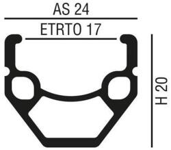 VeloGo Abroncs 28" (622) 36H alu df. fekete V3 V-fék szeg
