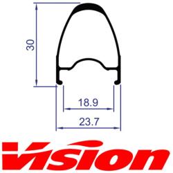 Vision Team 30 front rim, 18 holes (05A247)