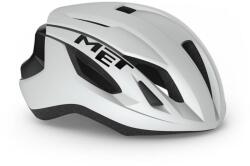 MET Strale kerékpáros sisak, matt fehér-fényes fekete, 56-58 cm (M)