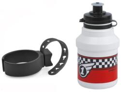 Polisport kulacs gyerek 350 ml RACE pattintós kupakkal+gumipántos kulacstartóval, fehér (PO-8644200117)