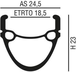 VeloGo Abroncs 26" (559) 36H alu df. ezüst MIXL V-fék