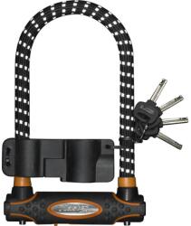Master Lock Lakat 8195 U-lakat Kulcsos 210x110x13mm fekete refcsíkos