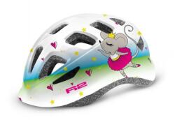 R2 Bukósisak gyerek BUNNY ATH28E/XS inmold. fényes fehér/kék/rózsaszín - EGÉRKÉS (48-52cm) - bringaboard