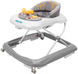 Baby Mix Gyerek bébikomp Baby Mix kormánykerékkel szilikon kerekek szürke